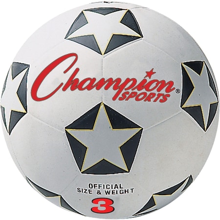 Champion Sports Rubber Soccer Ball, Size 3, PK3 SRB3